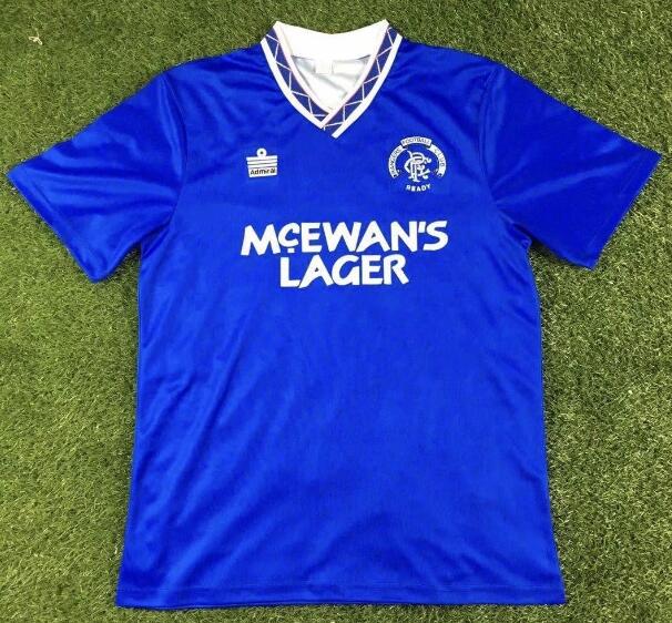 1990-92 Rangers Retro Home Kit Soccer Jersey